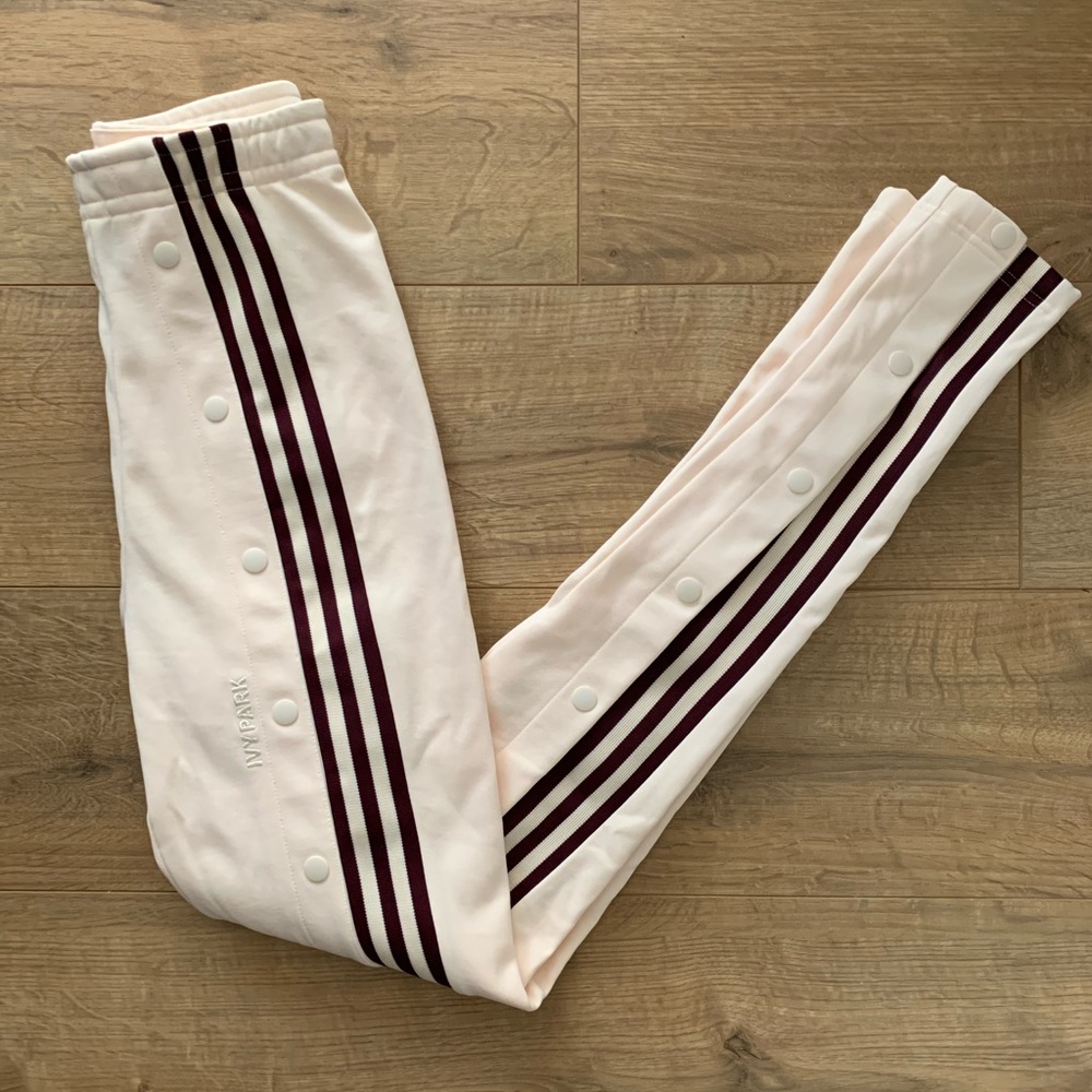 adidas Ivy Park Ecru & Maroon Snap Track Pant